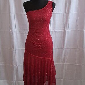 Red Glittery one shoulder Taboo Dress